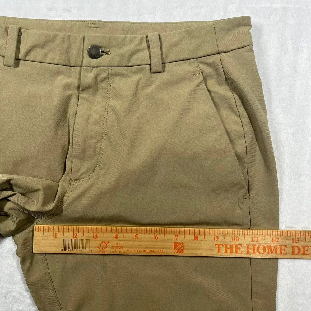 Lululemon Commission Shorts Mens 34 Tan Performance Golf Chino Tech *Flaw